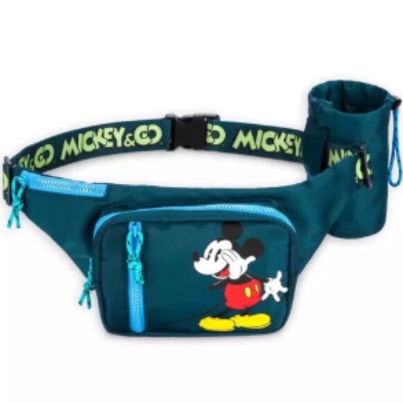 Disney Mickey & Co. Mickey Mouse Hip Pack with Water Bottle Pouch | Green | NWT - Picture 1 of 5
